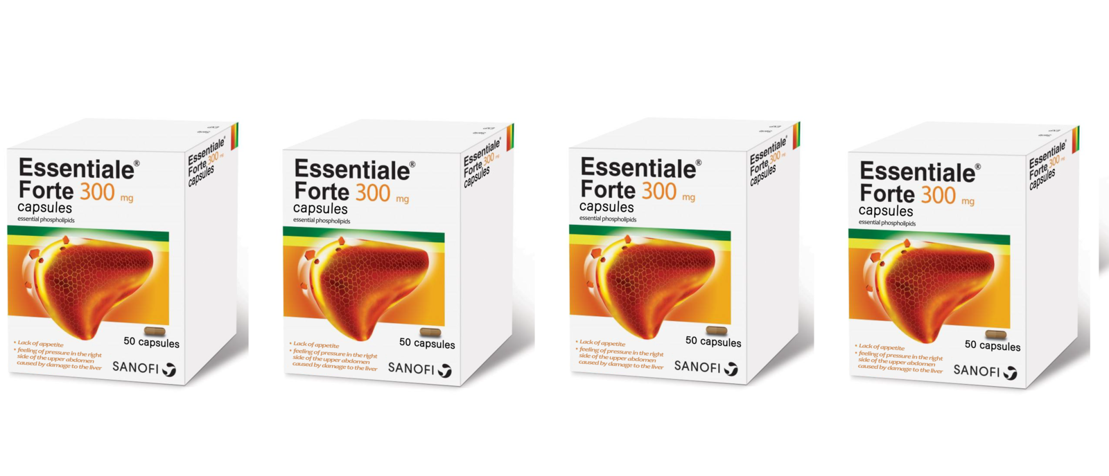 Essentiale Forte 50 Capsules - (4x50) - Total 200 Capsules - Essential Phospholi