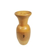 Vintage burl Wood Hand Turned Jar Style Vase 6.75&quot; Tall Mid Century Mode... - £12.91 GBP