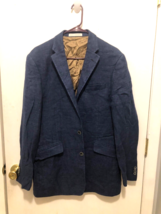 Joseph Abboud Mens 40 Long Chambray Look Linen Blend Jacket Blazer - $29.69