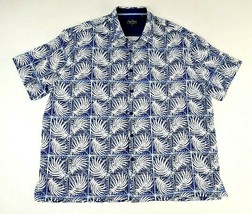 Nat Nast Blue Hawaiian Floral Short Sleeve Button Up Aloha Shirt Mens XLarge - £31.26 GBP