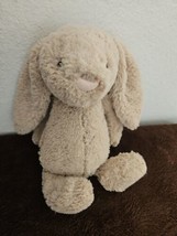 Jellycat Bashful Bunny Rabbit Beige Tan Pink Nose Plush Stuffed Animal 12&quot; - £8.71 GBP