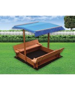 Kids Wooden Toy Sandpit with Canopy - £126.94 GBP