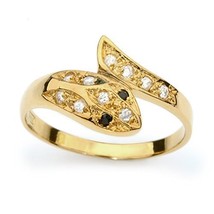 New Gold Plated Handmade Snake Fashion Ring with Colorful Crystal Cubic Zirconia - £61.34 GBP
