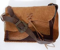 TELLURIDE Cowhide Cowhair Leather Purse Handbag Messenger Crossbody CO - £62.38 GBP