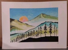 Dino Nemec Mountain Scene Lone Wolf Tattoo Artist Columbus Ohio Art Print 11x15 - $27.84