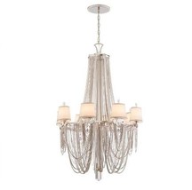 JK089: Corbett &quot;Flirt&quot; Silver Rock Crystal Chain Chandelier (20&quot;-48&quot; W) ... - $1,875.00