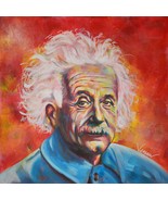 Original Acrylic painting Albert Einstein Pop Art Expressive  20&quot; x 20&quot; ... - £388.44 GBP