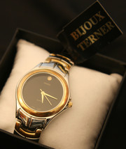 Men&#39;s gold and chrome new  Bijoux Terner diamond Japanese quartz wristwatch - £19.69 GBP