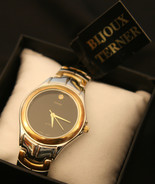 Men&#39;s gold and chrome new  Bijoux Terner diamond Japanese quartz wristwatch - £19.52 GBP