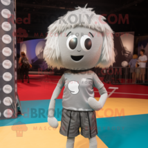 Silver Volleyball Ball mascot costume character dressed with a Mini Dress and Be - £978.48 GBP