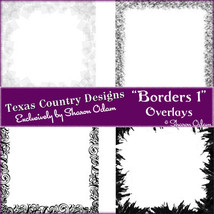 Digital Scrapbooking Borders 1 Page Overlays - $4.00