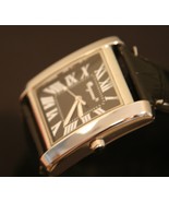 Men&#39;s retro classic dress textured dial Roman numeral tank quartz wristw... - £27.33 GBP