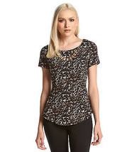 NWT- AGB ~Size MEDIUM~ Animal Print Top with Necklace Retail $48 Short Sleeve - £28.76 GBP