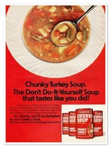 Campbell&#39;s Chunky Turkey Soup Kitchen Decor Vintage 1972 Full-Page Magaz... - £7.73 GBP