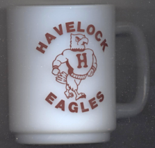 Havelock Elementary School Eagles Vintage Glasbake Coffee Mug 3 1/2&quot; - £6.41 GBP