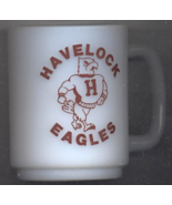 Havelock Elementary School Eagles Vintage Glasbake Coffee Mug 3 1/2&quot; - £6.37 GBP