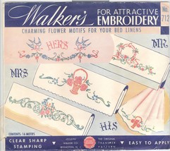 walker&#39;s His Hers bords Pillowcase transfers 712 - £3.90 GBP