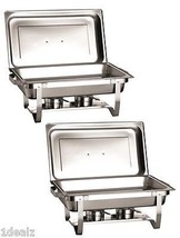 New Stainless Steel 2 Pack Chafer Chafing Dish Sets Full 8 Qt $10 Rebate + Bonus - £199.91 GBP