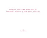 Geology and Water Resources of Northern Part of Judith Basin, Montana - $16.89