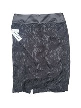 Dalia Collection Skirt Womens 10 Black Lace Overlay Knee Length Side Zip NWT - £14.78 GBP