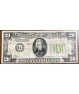 1934 $20 Dollar Bill Federal Reserve Note Lime Green Seal Chicago Nice! ... - £71.71 GBP