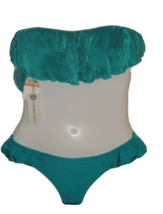O&#39;Neill Swimwear 2 PIECE BIKINI Swimsuit Teal PADDED Ruffle Top  SZ S be... - $29.69