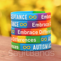 10 of Infinity Sign Autism Acceptance Colorful Silicone Wristband Bracelets - $16.71