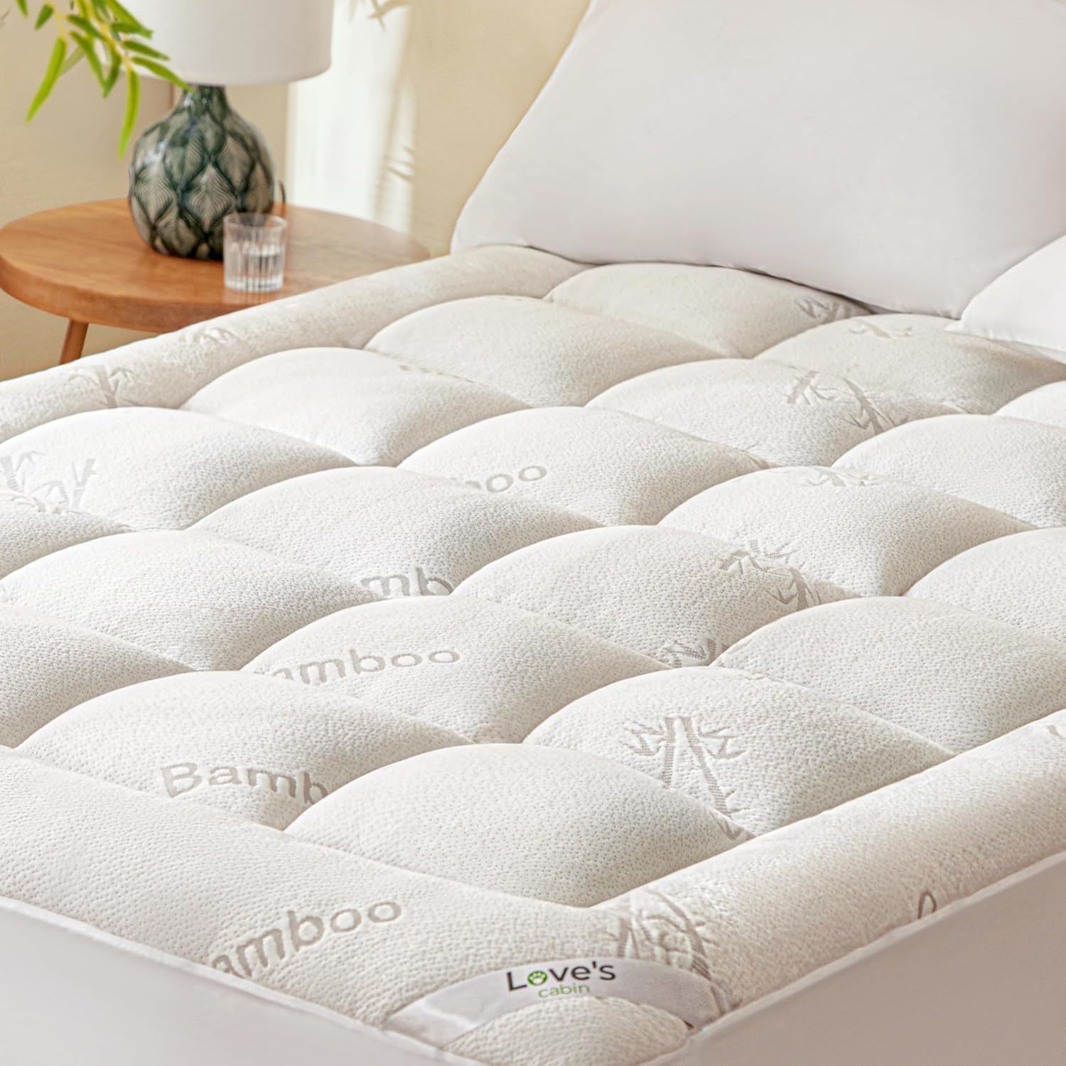 Love&#39;S Cabin Queen Mattress Topper, Rayon Derived From Bamboo, 900 Gsm, ... - $43.92