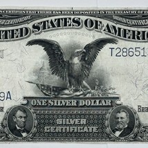 1899 $1 One Dollar US Silver Certificate Large Note Blue Seal Black Eagle - $280.49