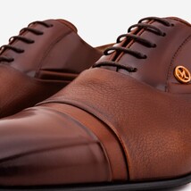 The Rockwell Handmade Tan Leather Cap Toe Oxford Men Shoe image 3