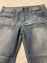 Brooklyn Basement 12 Pocket Studded Straight Stretch Zippered Jeans Size 42 X 32 - £22.62 GBP