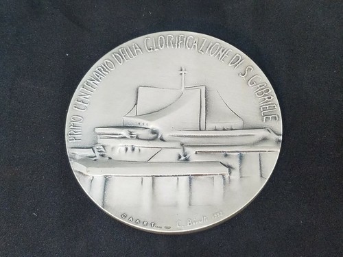 Caart Catholique Médaille Primo Centemario Della Glorificazione 925 En 3.5 OZ Item image 4