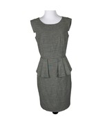 Antonio Melani Grey Peplum Sheath Dress Size 4 Polyester Viscose Blend - $370.16 MXN