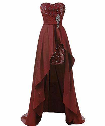 Kivary Sweetheart High Low Sequins Prom Homecoming Dress Formal Gown Burgundy US