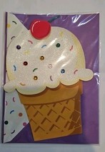 Ice Cream Cone With Cherry On Top And Sugar Sprinkles - $40.24 MXN