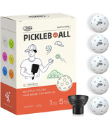 Pickleball Balls- 5-Pack and a Pickleball Ball Retriever,High Bounce Tru... - £20.45 GBP