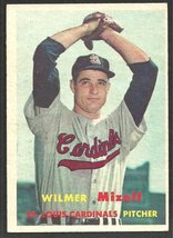 St Louis Cardinals Wilmer Mizell 1957 Topps Baseball Card # 113 ex mt - £10.75 GBP