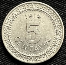 1914 Mexico 5 Centavos Coin Mexico City Mint Condition AU - $23.76