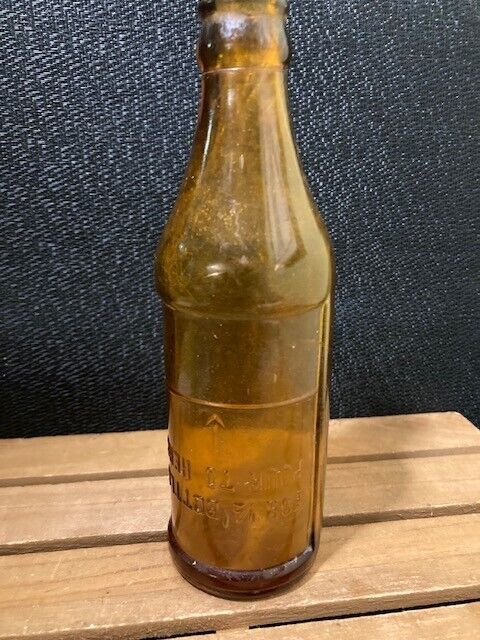 Vintage Certo Upside-Down  Measuring Bottle Amber Brown Fruit Pectin 40&#39;... - $5.09