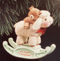 Rare 1992 A Child&#39;s Christmas Ornament With Cute Bear Riding Lamb - New - £6.07 GBP