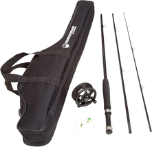 Fly Fishing Rod &amp; Reel Combo (Black) | 9ft 4-Piece Starter Kit w/ Case, ... - $707.61 MXN