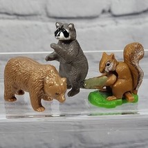 Kinder Joy National Park Foundation Animal Wildlife Lot Of 3 Raccoon Bear  - £11.15 GBP