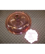 CRANBERRY PYREX 28 V1C A ROUND LID W/ RIBS CORNING WARE VISIONS - $18.43 CAD