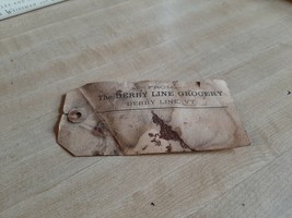 Antique Shipping Hang Tag Label DERBY LINE GROCERY, VERMONT VT - $4.99