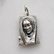 925 sterling silver FRENCH CATHOLIC  HOLY MARY and HOLY CHRIST OUR LORD ... - $45.54
