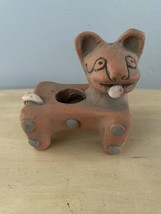 Mexican Pottery Jaguar Throne Candle Holder Terracotta Reprod Aut Inah R... - £27.86 GBP