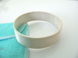 Tiffany &amp; Co Silver Wide Somerset Mesh Weave Bracelet Bangle Gift Love Pouch - £356.12 GBP