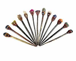Assorted Wholesale Natural Tumbled Healing Gemstone Chonta Wooden Hair Stick Cho - £15.82 GBP+