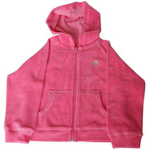 LILLY PULITZER Pink Stretch Cotton French Terry Toby Hooded Zip Jacket Girls 4 - £23.58 GBP