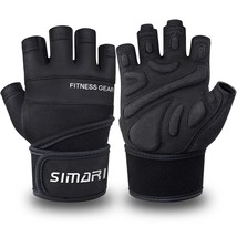 Workout Gloves Men And Women Weight Lifting Gloves With Wrist Wraps Supp... - £29.88 GBP